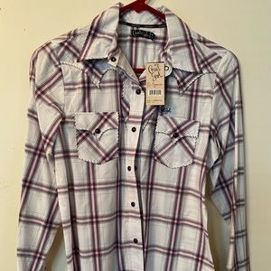 Cruel Girl snap long sleeve shirt